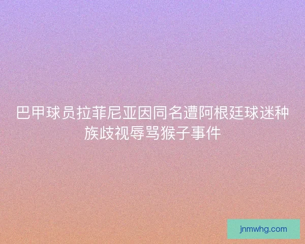 巴甲球员拉菲尼亚因同名遭阿根廷球迷种族歧视辱骂猴子事件 巴甲球员拉菲尼亚因同名遭阿根廷球迷种族歧视辱骂猴子事件